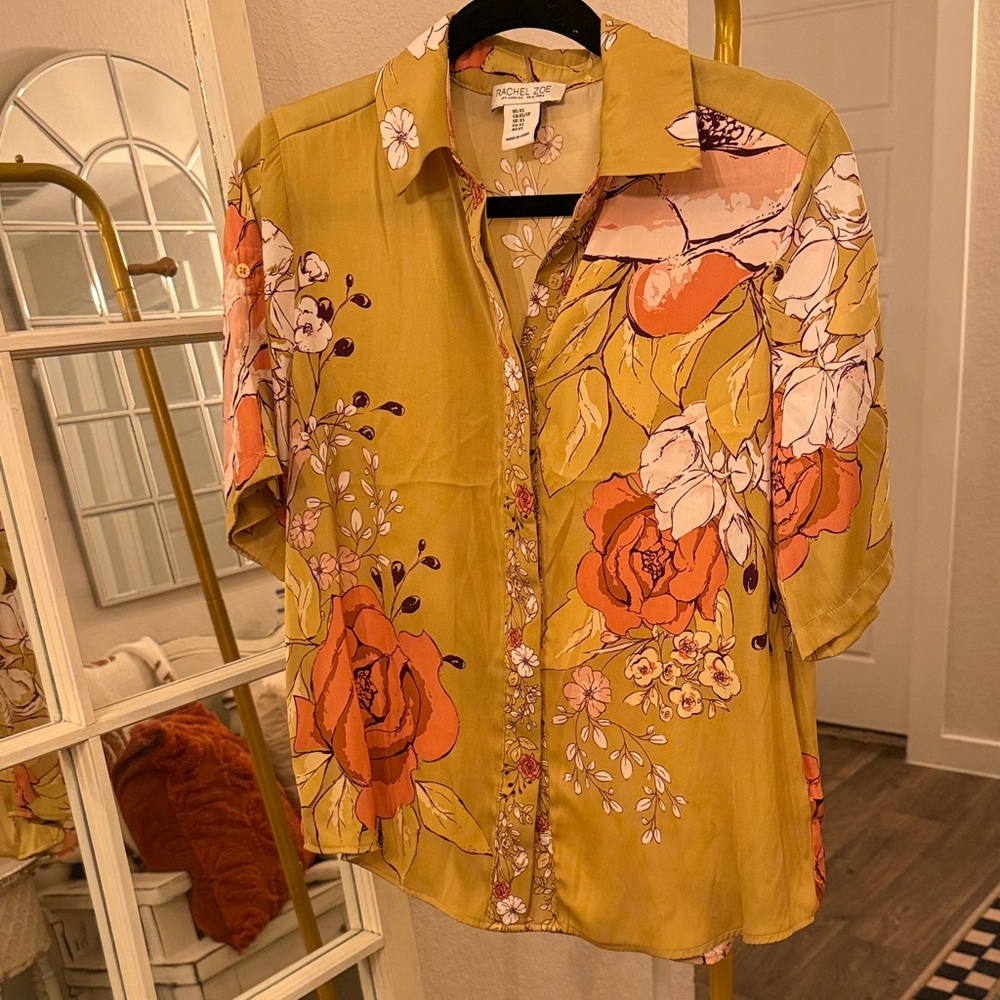 Rachael Zoe Vibrant Yellow and Orange Top